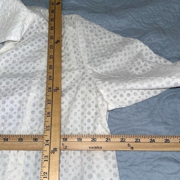 Dressbarn Woman White Polka Dot Blouse 14/16 Cotton & Polyester - Picture 9 of 10